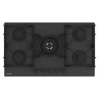 Piano Cottura gas 5 fuochi 90 cm vetro temperato satinato nero opaco Samet Zacinto90
