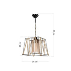 Lampada a sospensione 55h in metallo nero e corda Likya