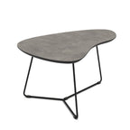 Coppia tavolini da salotto con piano colore cemento e base metallo nera Tussey