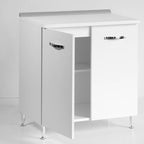 Base cucina con 2 ante colore bianco frassinato 80x50x85H cm