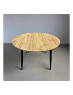 Tavolo rotondo 120x120 cm allungabile colore rovere con gambe nere - Cordelia