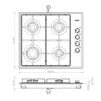 Piano cottura 4 fuochi Samet Ariane inox