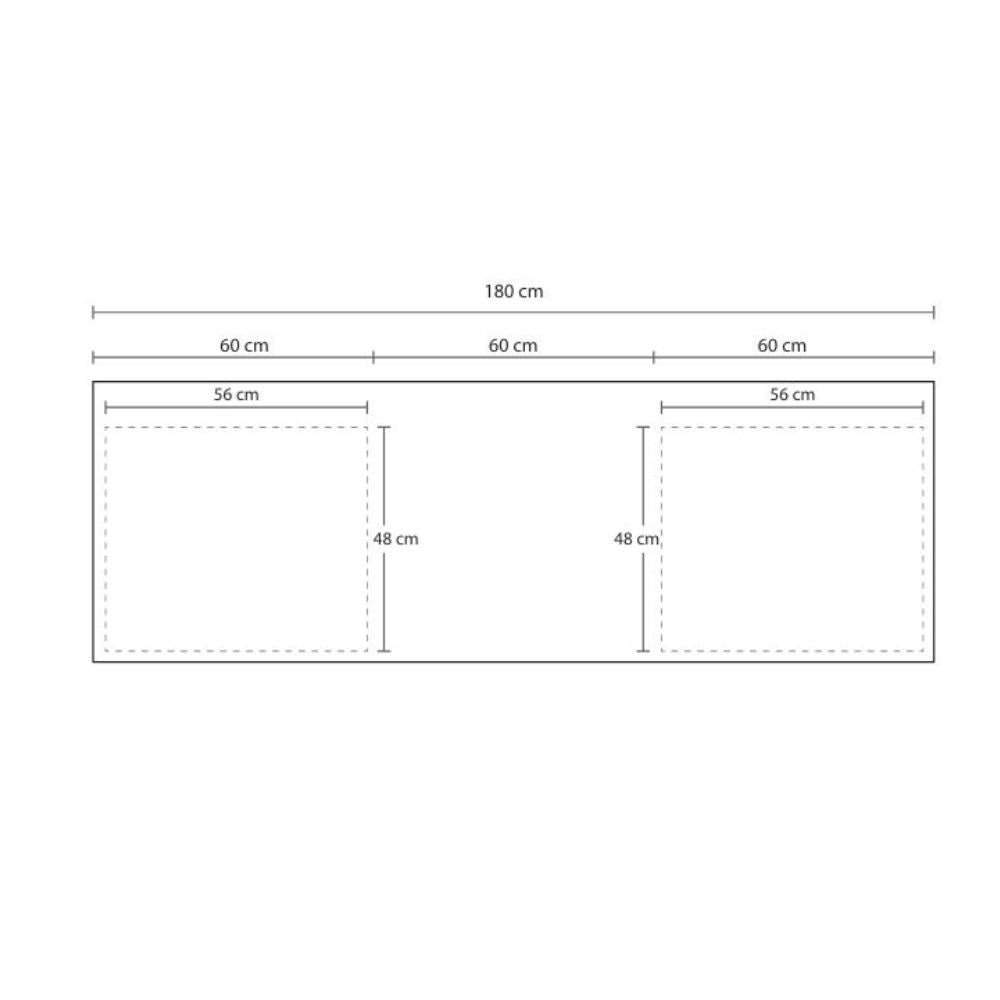 Top cucina forato reversibile colore bianco 180x60x4H