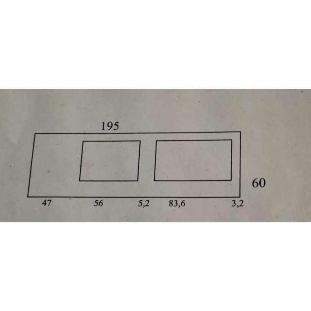 Top cucina forato colore ciliegio foro lavello sinistro 195x60x3.8H