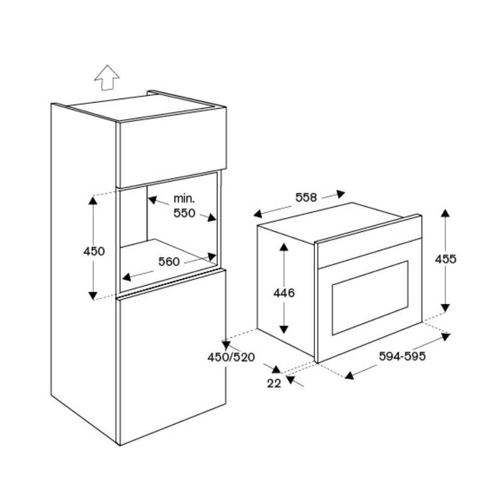 Forno microonde da incasso Bertazzoni F457PROMWTX 32 litri inox