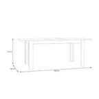 FLOT16-D109 TABLE EXTENSIBLE MONOBLOC 160*72,7*90,4 CM COULEUR NOIRE + RALLONGE 46,6 CM