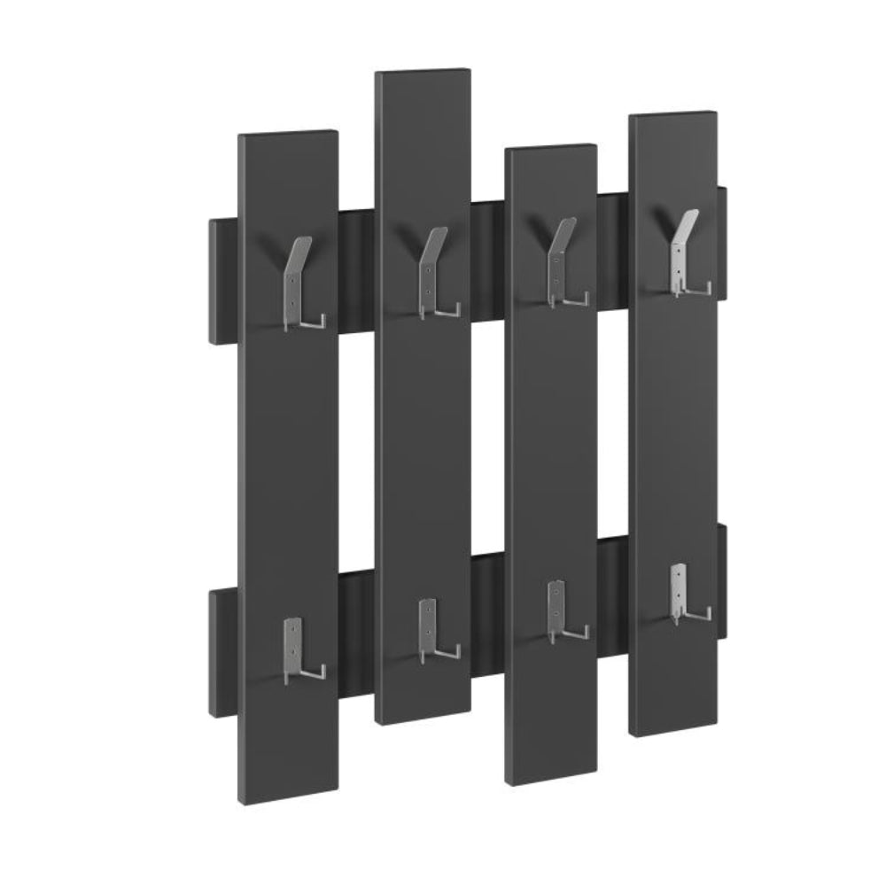 Appendiabiti a muro con 8 ganci colore antracite 64x81h cm - Wave