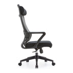 Poltrona ufficio Pasco colore nero schienale alto traforato