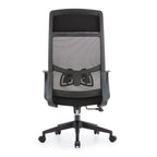 Poltrona ufficio Pasco colore nero schienale alto traforato