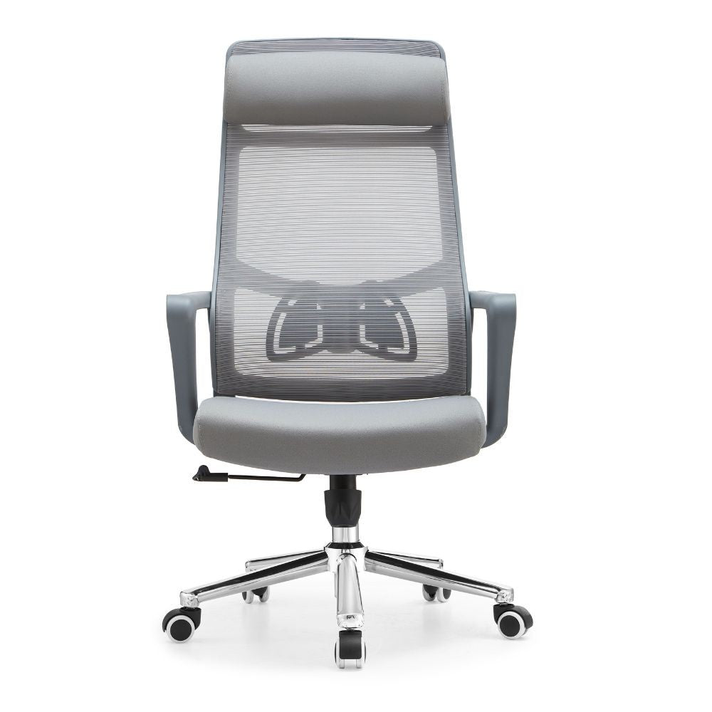 Poltrona ufficio Pasco colore grigio schienale alto traforato