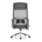 Poltrona ufficio Pasco colore grigio schienale alto traforato