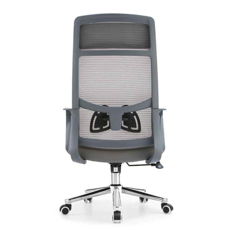 Poltrona ufficio Pasco colore grigio schienale alto traforato