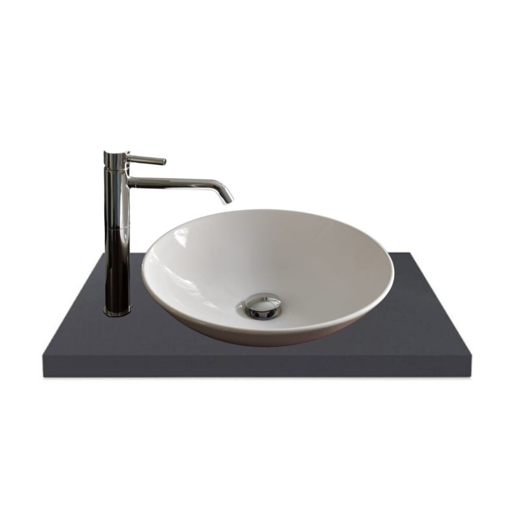 Piano lavabo rettangolare truciolare antracite satinato 80x48x3.8H