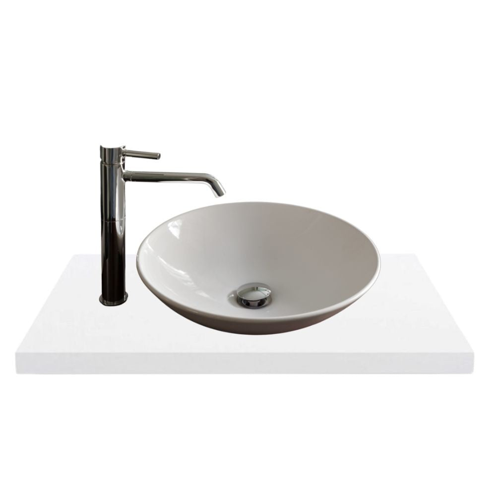 Piano lavabo rettangolare truciolare bianco 80x48x4H