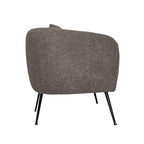 Poltrona in tessuto grigio topo e gambe colore nero Nuvia