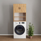 Mobile copri lavatrice Marsiglia con Ante e ripiani colore rovere 64x20x180H