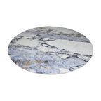 Tavolo rotondo con piano effetto marmo e venature blu 150x150x76H Punto