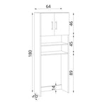 Mobile Coprilavatrice 60x180 cm con ante e ripiani colore bianco
