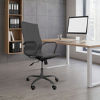 Poltrona ufficio con schienale ergonomico e ruote colore grigio H105 Nuvia