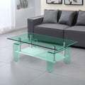 Tavolino con due ripiani in vetro Crystal 100x60x39h