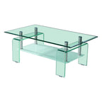 Tavolino con due ripiani in vetro Crystal 100x60x39h