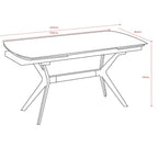Tavolo allungabile piano ceramica effetto marmo grigio chiaro lucido Riley 160x90x76H