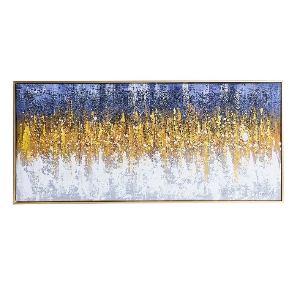 Quadro olio su tela 120x60 cornice colore oro QUADRO1