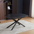 Tavolo allungabile piano ceramica effetto marmo nero opaco Astrid 140x90x76H