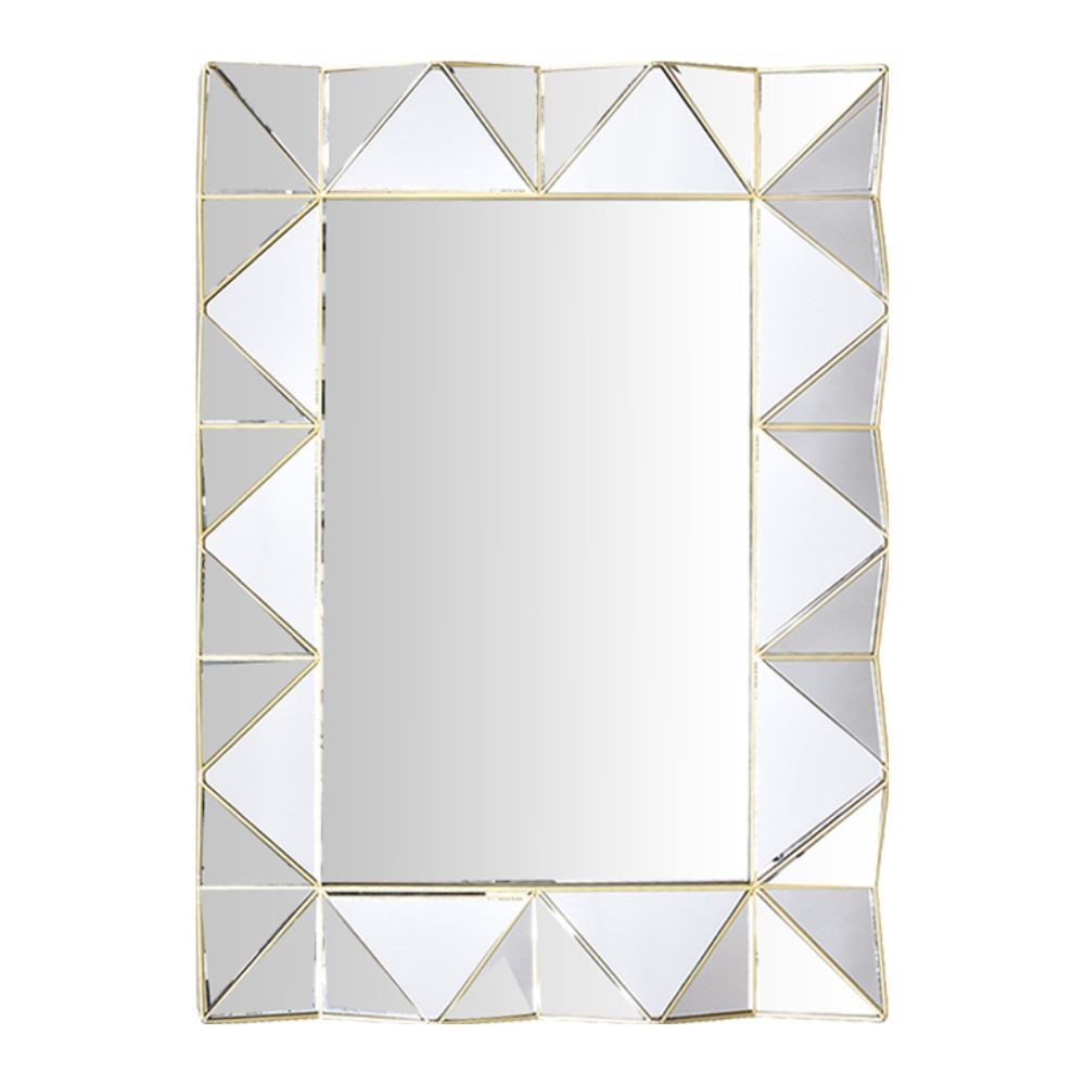 Specchio da parete con cornice specchiata e bordino oro SPECCHIO3 52x70H
