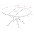 Tavolo rotondo allungabile Evelina piano effetto marmo bianco lucido 120x120x76H