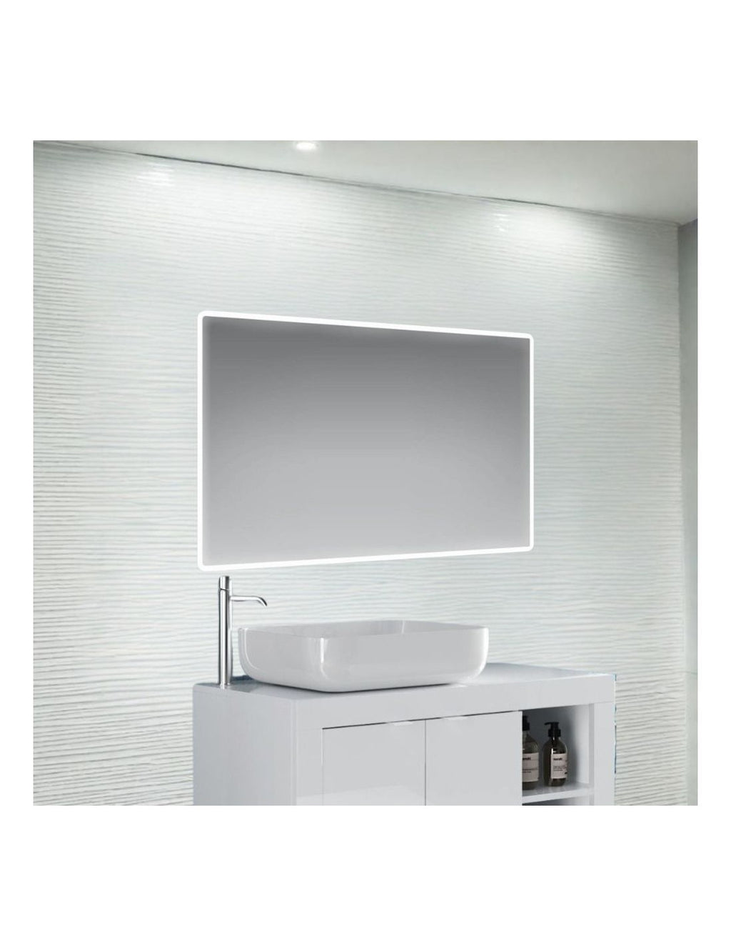 Specchio bagno con cornice LED retroilluminata 120x70 cm - Victoria