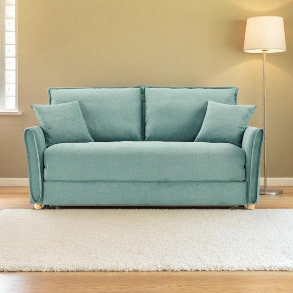 Divano Letto Cassie 3 posti tessuto verde acqua 176x93x97H: Stile, Comfort e Funzionalità
