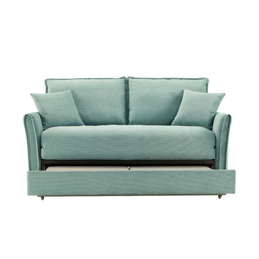 Divano Letto Cassie 3 posti tessuto verde acqua 176x93x97H: Stile, Comfort e Funzionalità