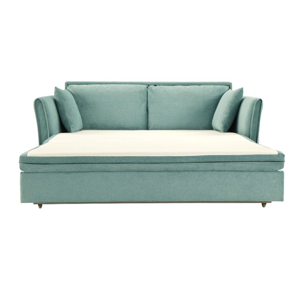 Divano Letto Cassie 3 posti tessuto verde acqua 176x93x97H: Stile, Comfort e Funzionalità