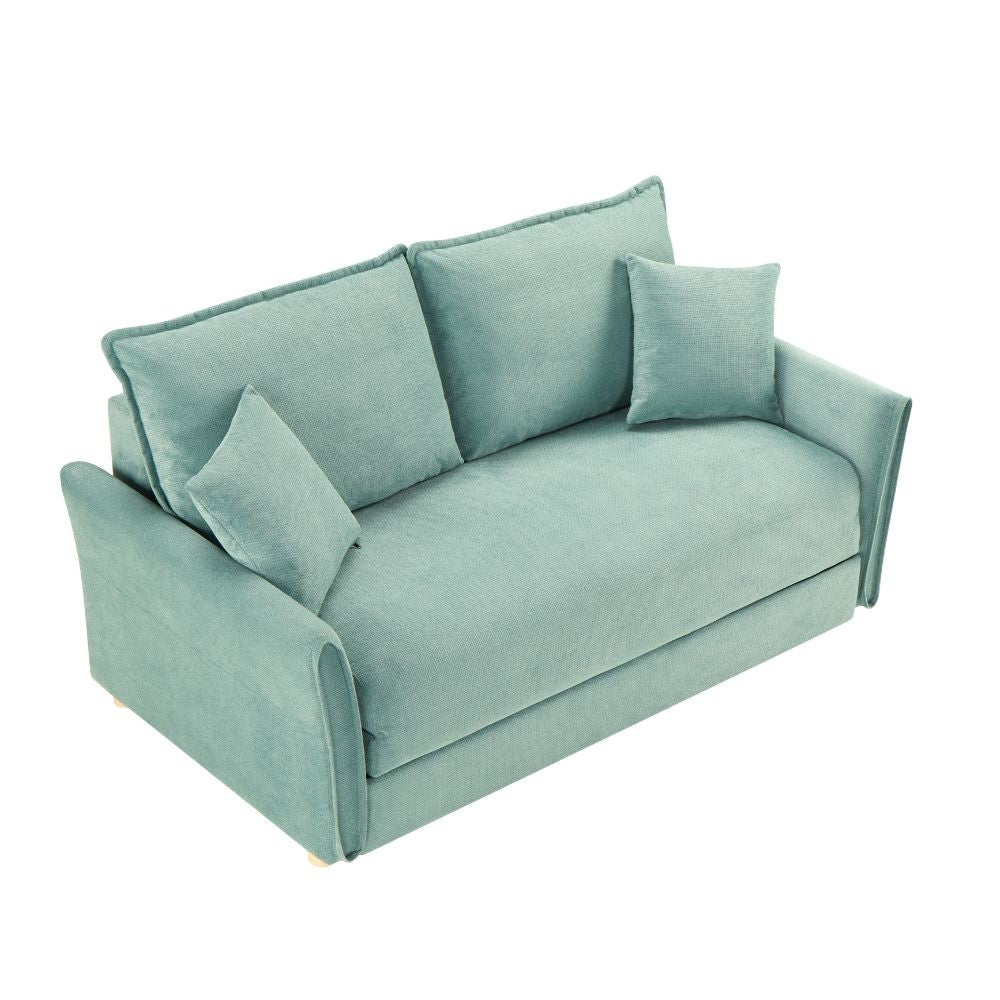 Divano Letto Cassie 3 posti tessuto verde acqua 176x93x97H: Stile, Comfort e Funzionalità