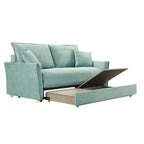 Divano Letto Cassie 3 posti tessuto verde acqua 176x93x97H: Stile, Comfort e Funzionalità