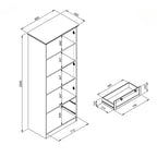 Vetrina 2 ante e 2 cassetti rovere anticato Timber52A 80x45x200H Il fascino del legno naturale nella tua casa