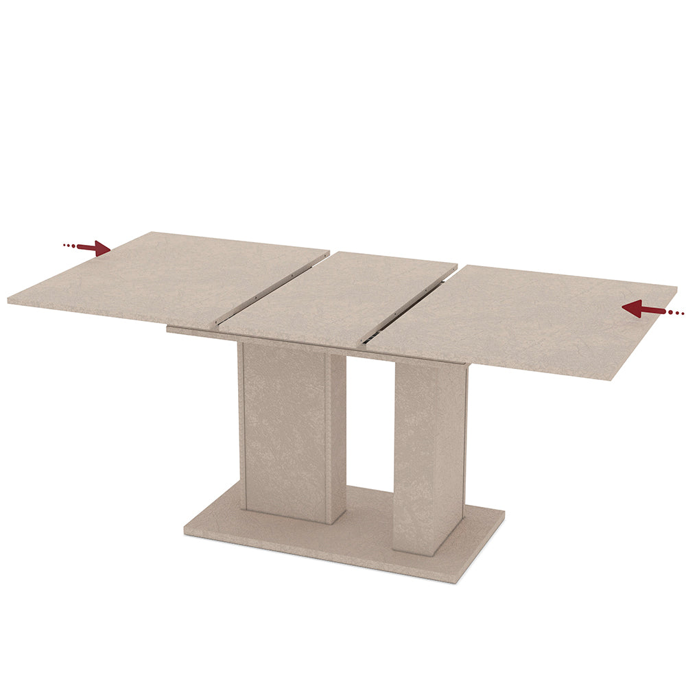Tavolo allungabile con allunga centrale 40 cm colore cashmere 130x85x75H Sone