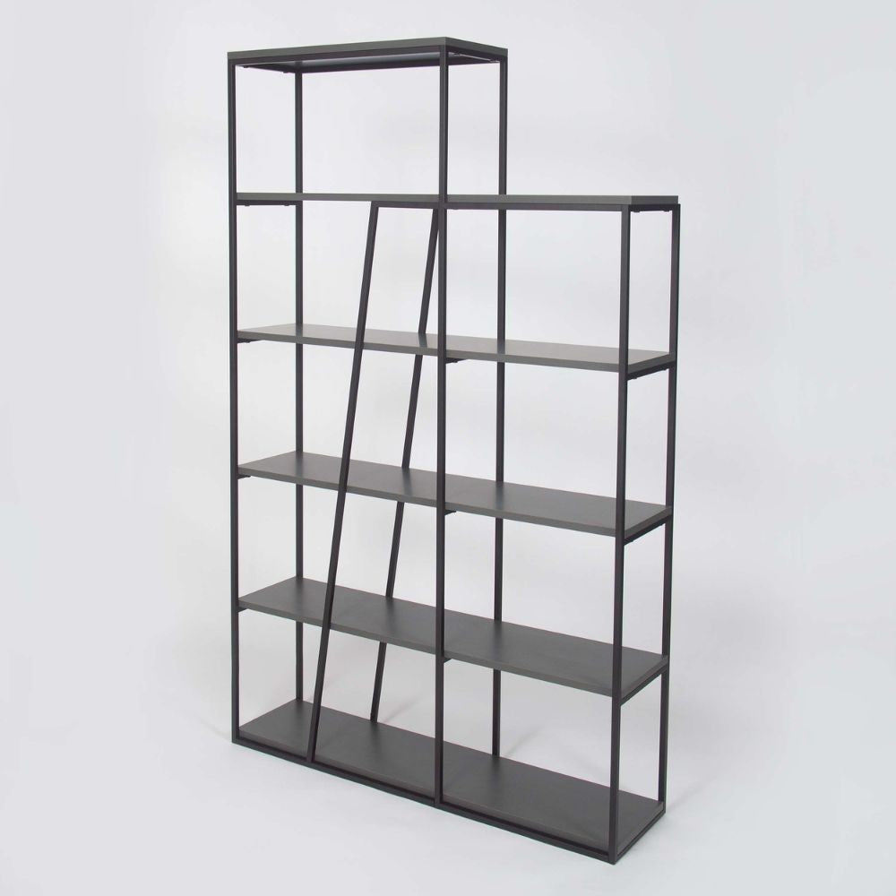 Libreria Pal antracite con 5 ripiani 110x29x178H- Design moderno e funzionale