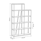 Libreria Pal antracite con 5 ripiani 110x29x178H- Design moderno e funzionale