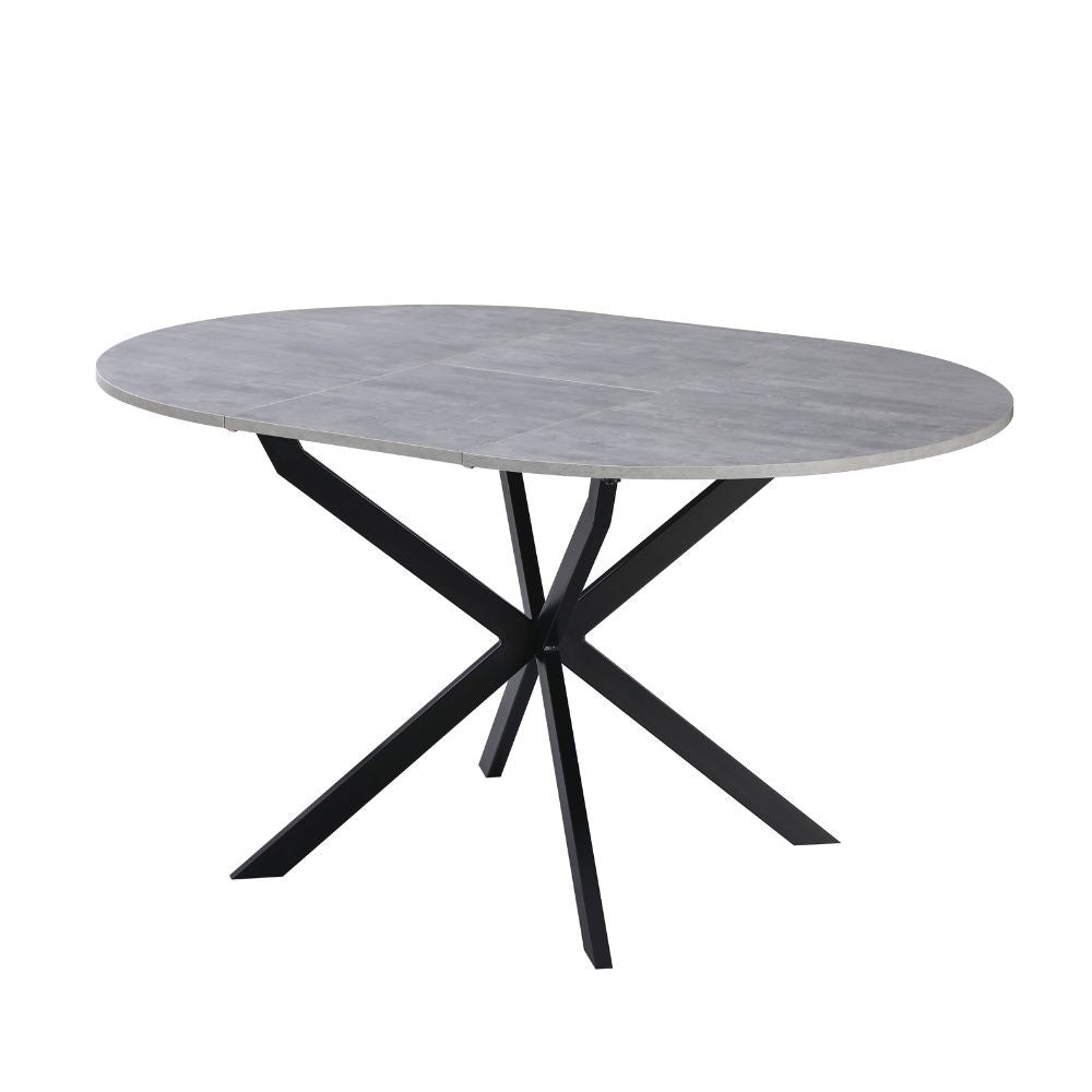 TAVOLO RUT PIANO COLORE CEMENTO E GAMBE IN METALLO NERO