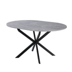 TAVOLO RUT PIANO COLORE CEMENTO E GAMBE IN METALLO NERO