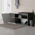 Scarpiera panca Fiona 104.6x37.5x47.2 colore bianco antracite