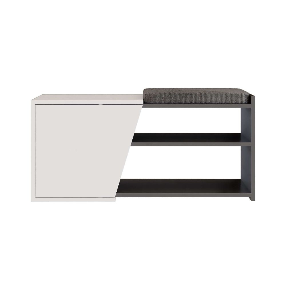 Scarpiera panca Fiona 104.6x37.5x47.2 colore bianco antracite