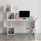 Scrivania con libreria Balance 153,5x60x140 colore bianco