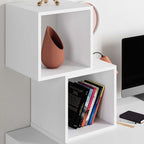 Scrivania con libreria Balance 153,5x60x140 colore bianco