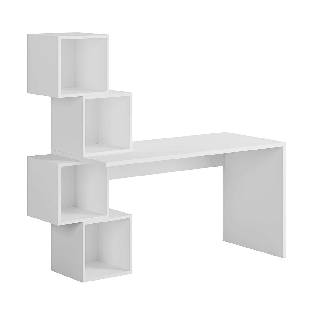 Scrivania con libreria Balance 153,5x60x140 colore bianco