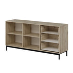 MADIA ESTA 180 CM CON 2 ANTE ANTRACITE EFFETTO CANNETTATO  E 3 CASSETTI ROVERE SONOMA
