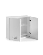 Mobile scolapiatti con 2 ante colore noce antico 80x72H cm