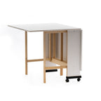 Tavolo Salvaspazio Trio Pieghevole 24x90x78 cm Bianco Frassinato